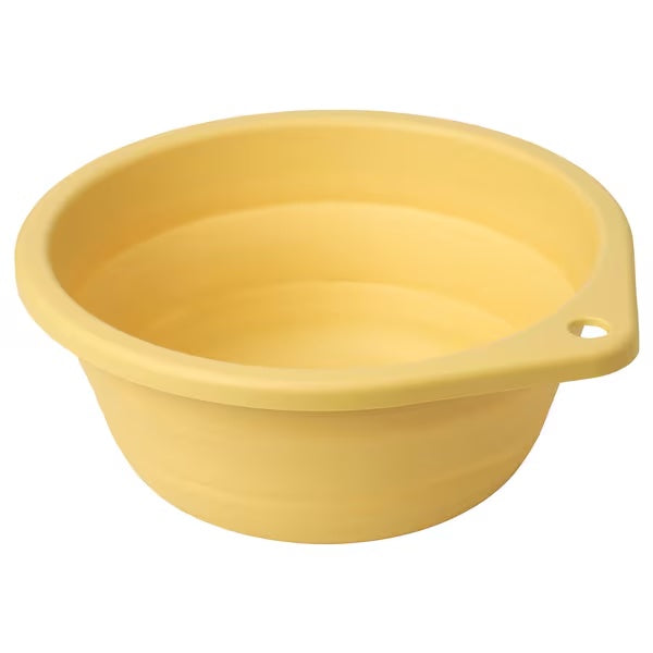 Ikea PEPPRIG Foldable Wash Tub, 27 L, Yellow - Modular Living