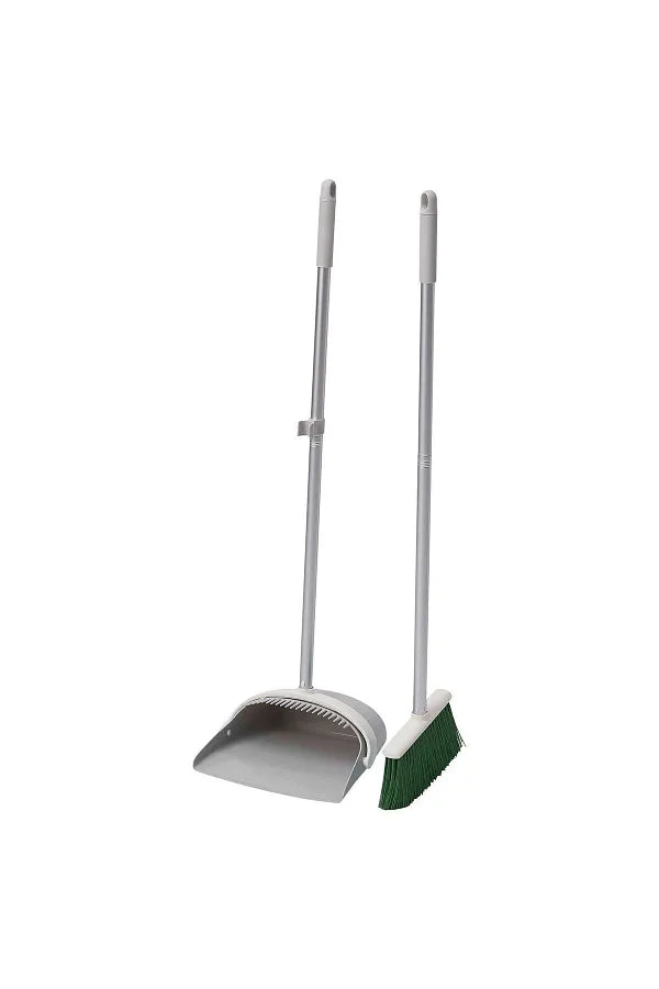 Ikea PEPPRIG Dustpan and Broom, Grey/Green - Modular Living