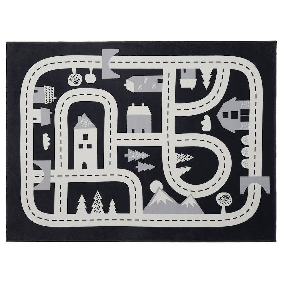 MARKKRYPARE road rug 74x100 (black/white/grey)