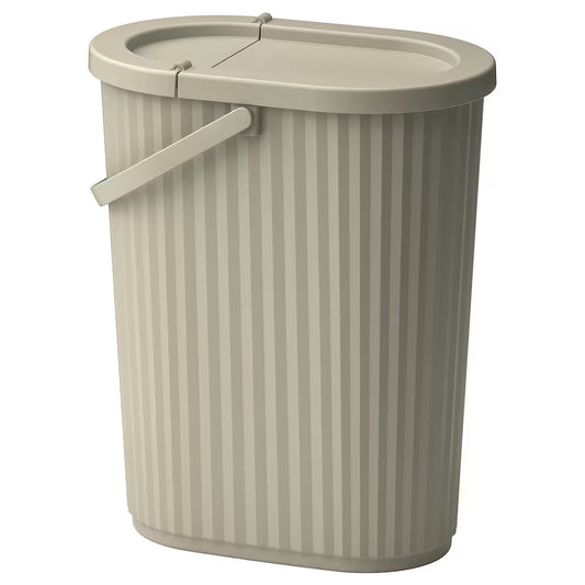 DAMMANG Bin with Lid, 26L, Grey-Beige