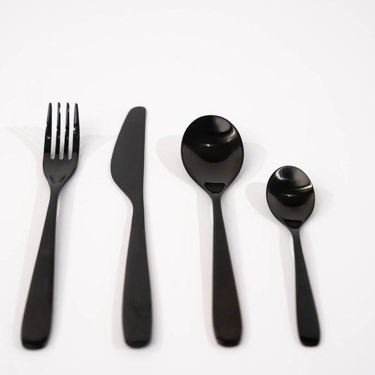 TILLAGD 24-piece cutlery set, black