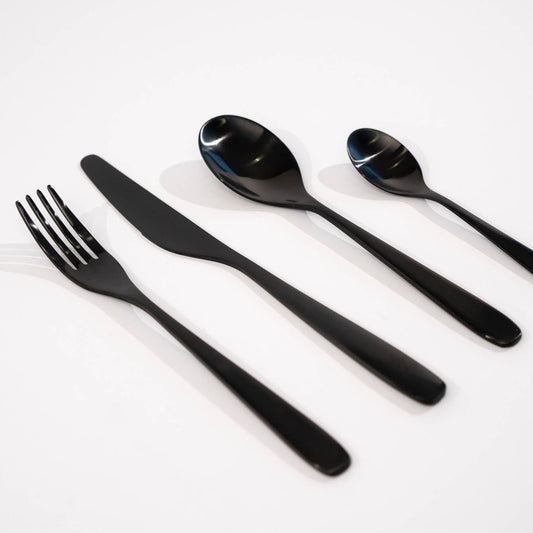 TILLAGD 24-piece cutlery set, black