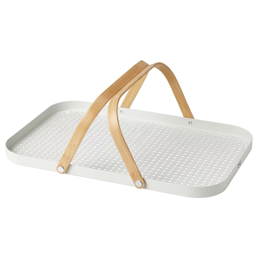 GRÖNFISK Serving Tray with bamboo handles 46x30cm
