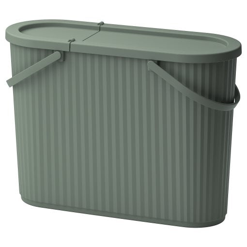 Ikea DAMMÄNG bin w lid 48 l grey-green - Modular Living