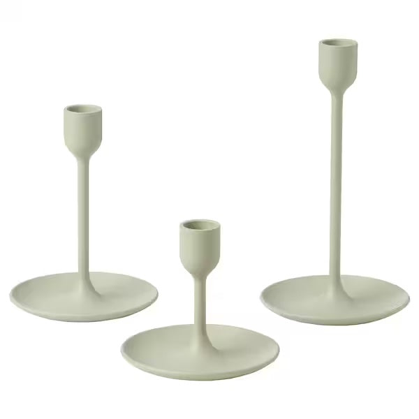 IKEA FULLTALIG Candlestick, Set of 3, Green - Modular Living