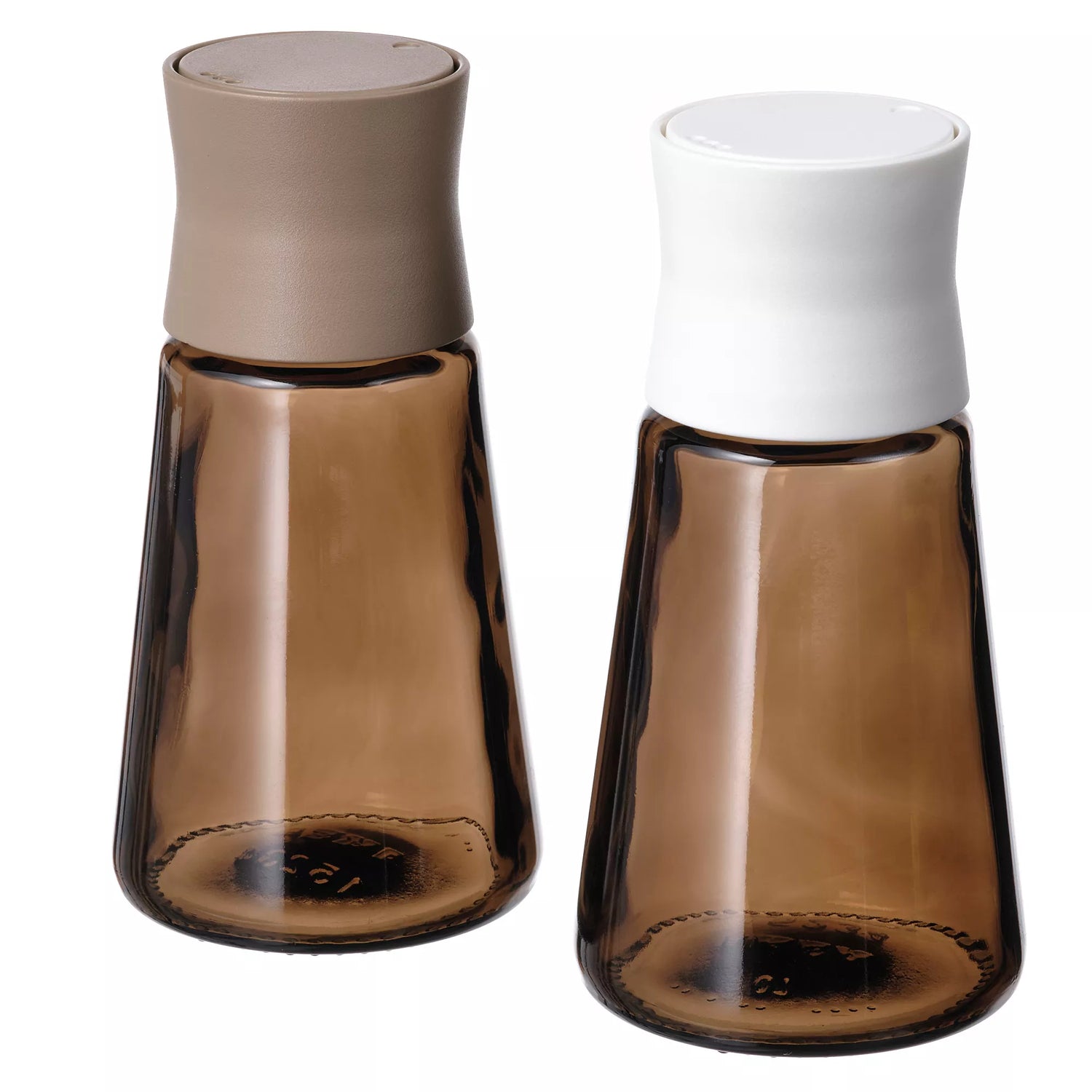 IKEA HALVTOM Salt/Pepper Shakers, Set of 2, Glass/Brown, 12 cm - Modular Living