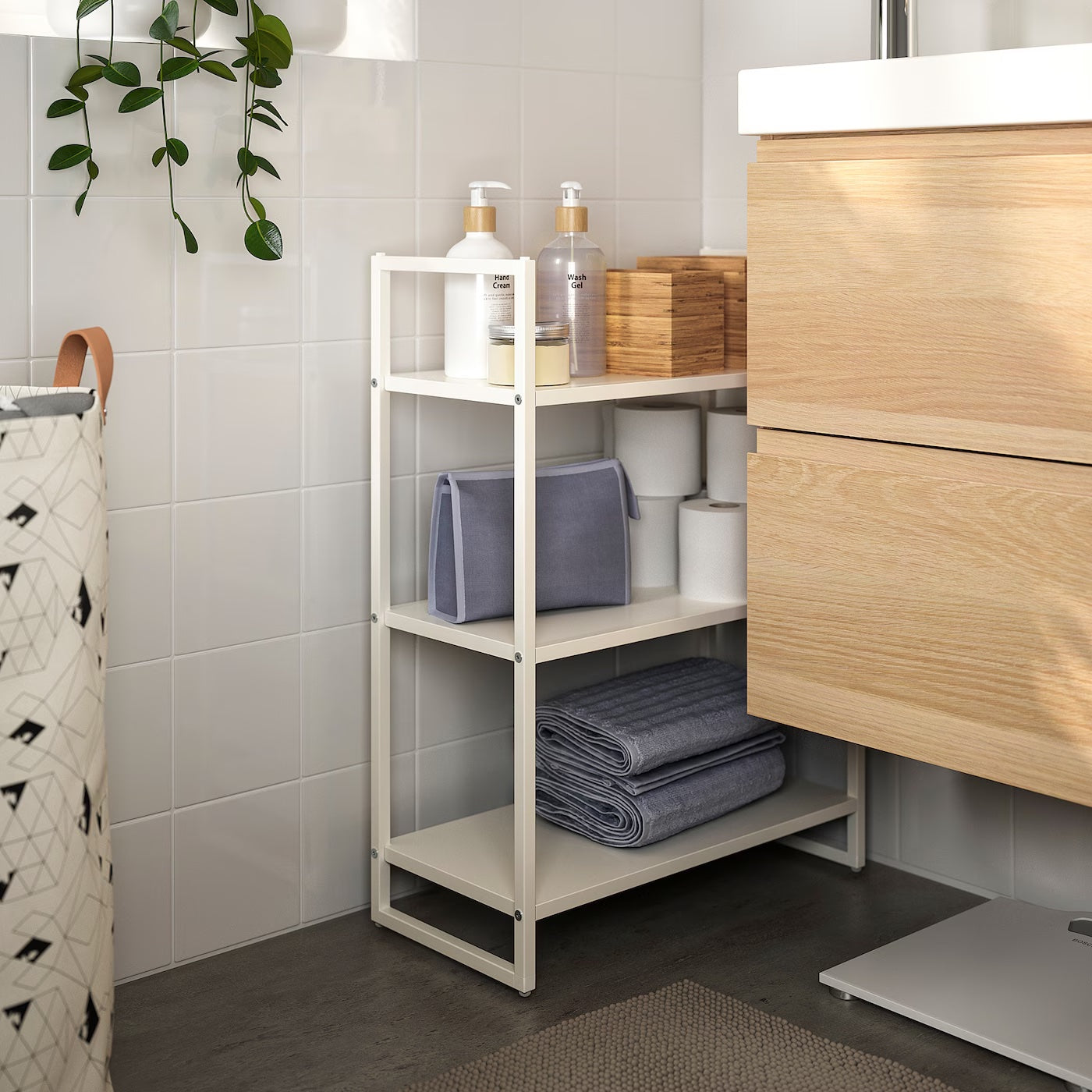 Ikea JONAXEL Shelving Unit, 25x51x70 cm, White - Modular Living