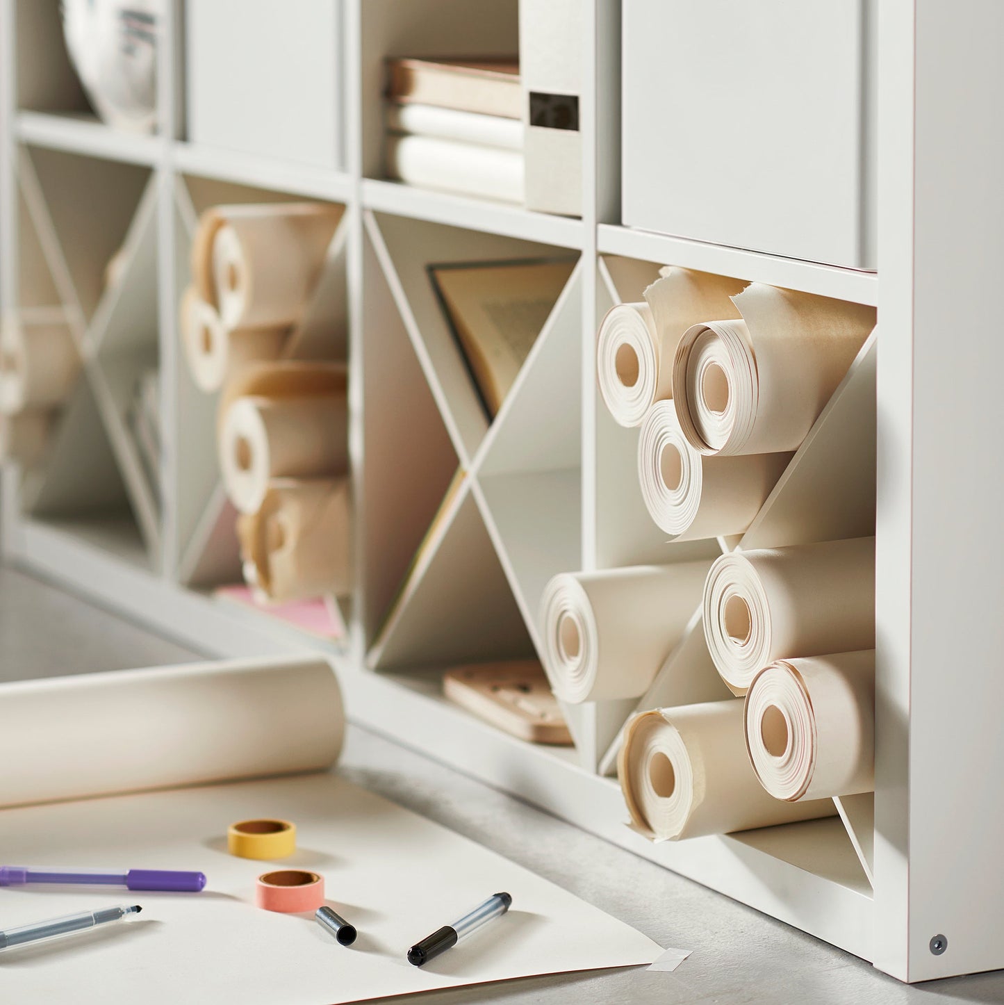 Ikea KALLAX Insert with Compartments, White - Modular Living