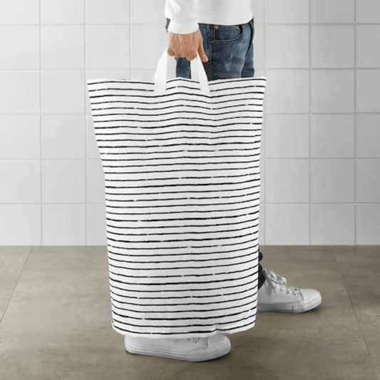 Ikea KLUNKA Laundry Bag, 60 L, White/Black - Modular Living