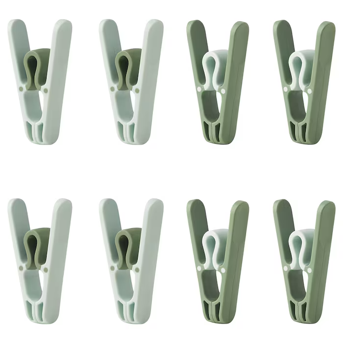 Ikea SLIBB Clothes Pegs, Green, 8-pack - Modular Living