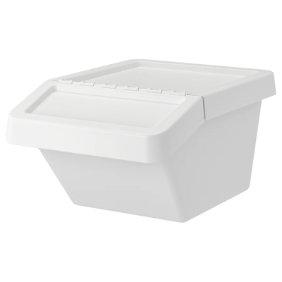 Ikea SORTERA Waste Sort Bin with Lid, 37L, White - Modular Living