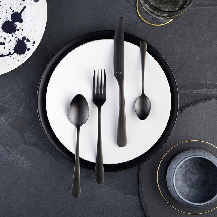 TILLAGD 24-piece cutlery set, black