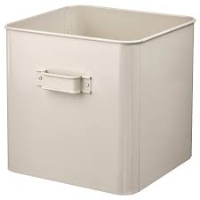 Ikea PLOGFÅRA Storage Box, 35x33x32 cm, Light Beige - Modular Living