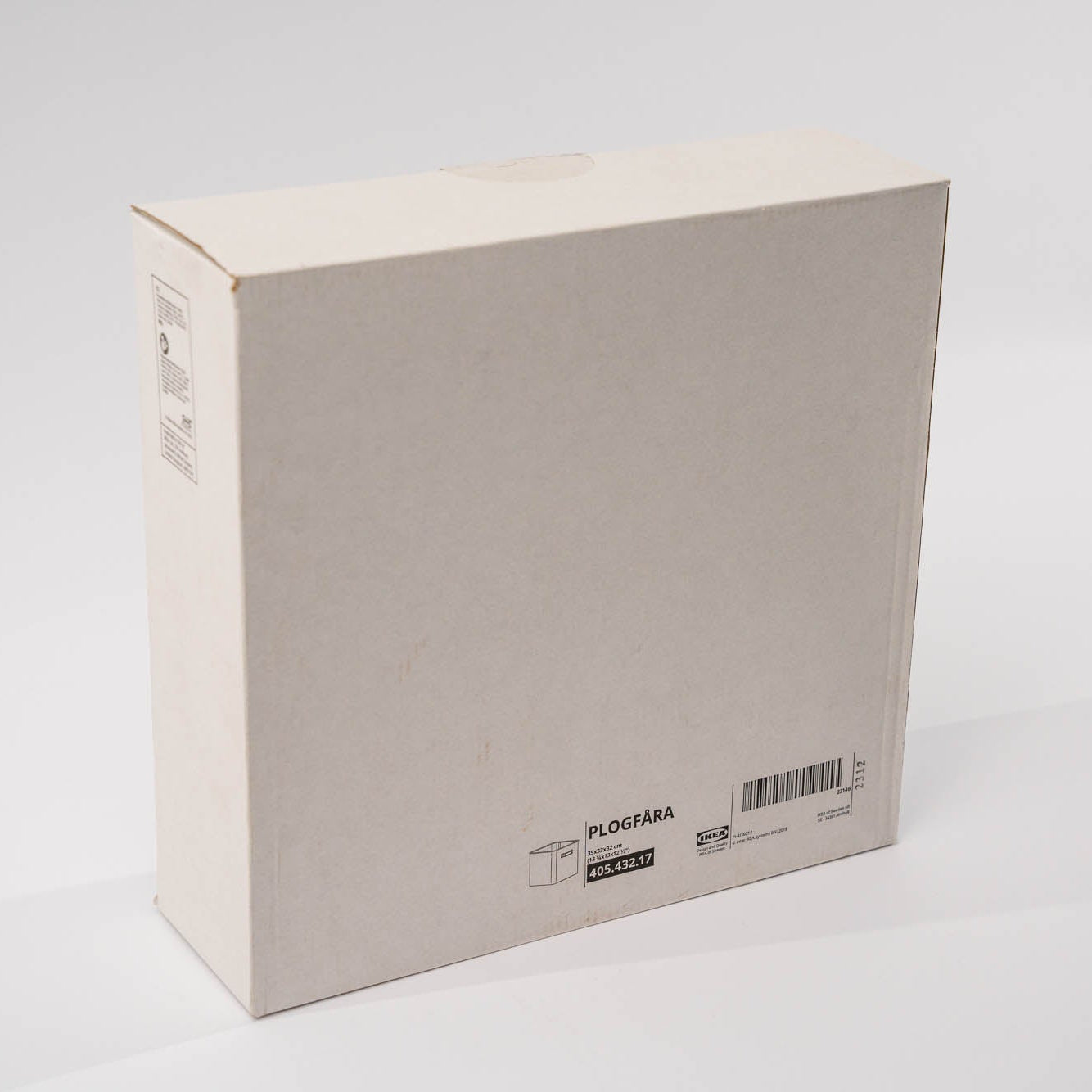 PLOGFÅRA stor box 35x33x32 light beige