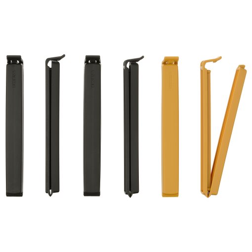 Ikea BEVARA seal clip anthracite/dark yellow 6-p - Modular Living