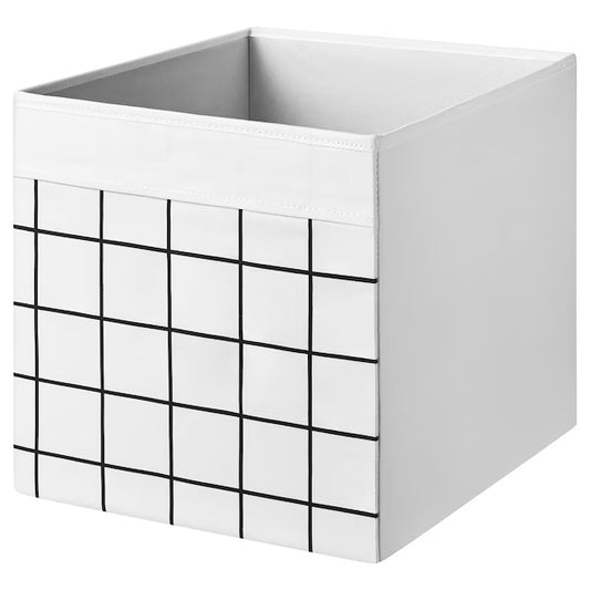 Ikea DRÖNABox white/check pattern 33x38x33 cm - Modular Living