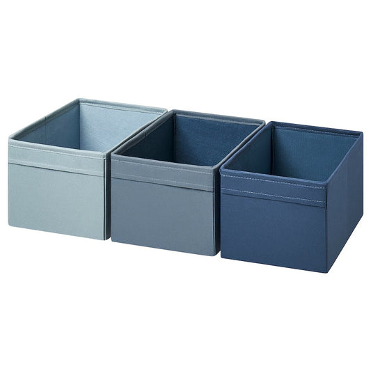 Ikea DRÖNABox set of 3 blue 18x25x15 cm - Modular Living
