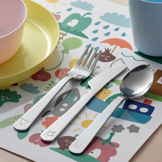 Ikea FABLER Cutlery Set, 3 Pieces, Stainless Steel - Modular Living