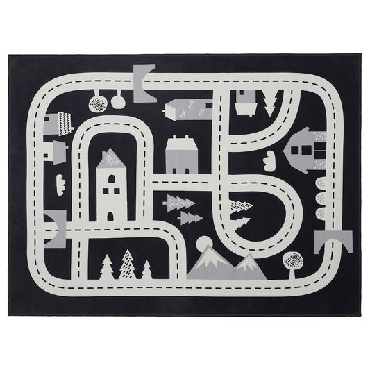 MARKKRYPARE road rug 74x100 (black/white/grey)